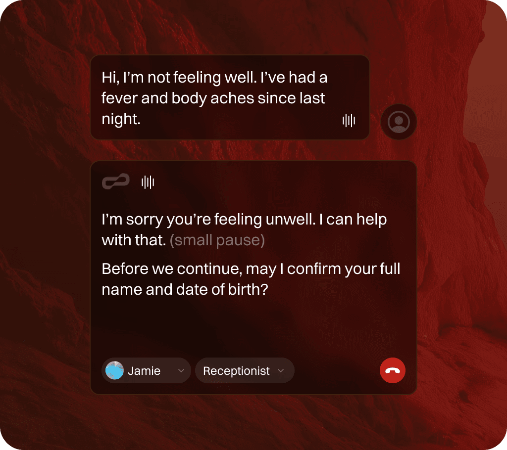 Live call conversation screen